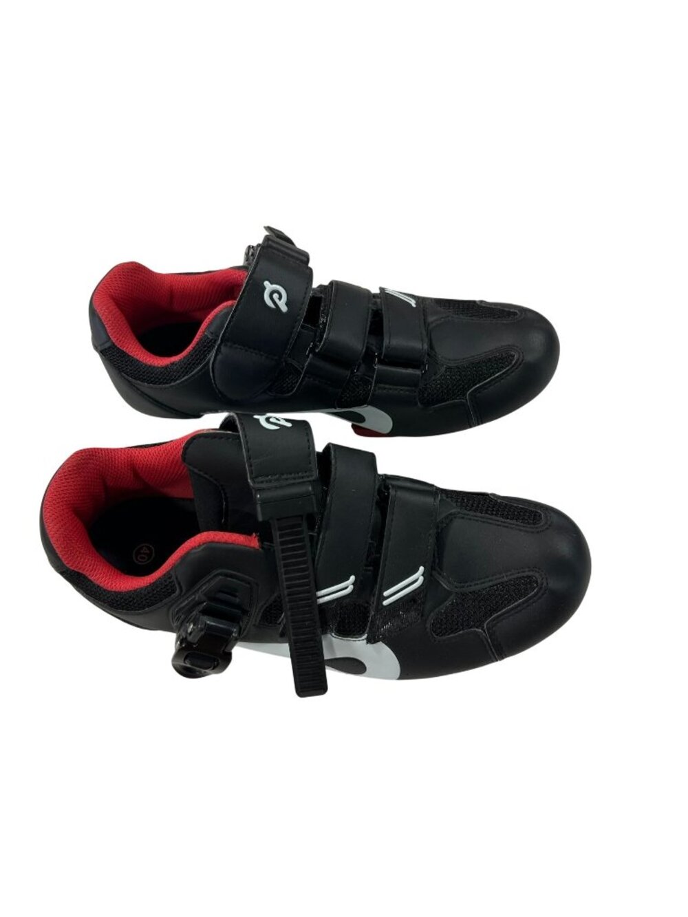 Peloton Cycling Shoes size 7.5 Black Red Indoor Bike Cleats Adjustable Straps
